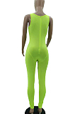 Neon Green Fashion Vest Sexy Bodycon Jumpsuits TK6183-5