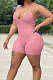 Pink Summer Sexy Sling Pit Bar Romper Shorts MLL172-1