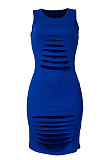 Blue Sexy Sleeveless Hollow Out Mini Dress MA6717-4