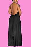 Black Fashion Sleeveless Backless Casual Wide Leg Jumpsuits MMS8044-3