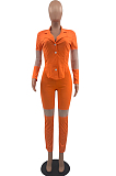 Orange Fashion Business Suit Spliced Organza Two Piece OEP6292-1