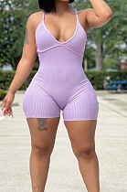 Purple Summer Sexy Sling Pit Bar Romper Shorts MLL172-5