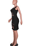Black Sexy Sleeveless Hollow Out Mini Dress MA6717-2