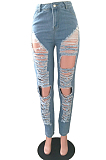 Light Fashion Casual Hole Water Washiong Jeans JLX3002