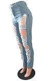 Light Fashion Casual Hole Water Washiong Jeans JLX3002