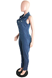 Blue Fashion Jeans Slim Fit Sleeveless Bondycon Jumpsuits JLX6085-2