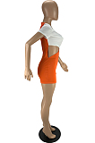 Orange Euramerican Sexy Spliced Hollow Out Bodycon Jumpsuits LYY9307-1
