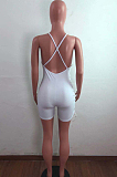White Fashion Summer Pit Bar Bind Tight Carry Buttock High Waist Package Buttocks Jumpsuits QZ4348-1