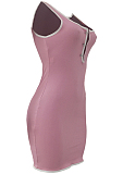 Pink Casual Pit Bar Slim Fitting Tank Shorts Sports Sets ALS258-3