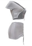 White Fashion Casual Pure Color Package Buttocks Bind Sets ALS256-2