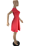 Pink Sexy Casual U Neck Shorts A-Line Dress LYY9311-3
