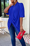 Blue Fashion Personality Prue Color Loose T-Shirts JC7058-6