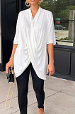 White Fashion Personality Prue Color Loose T-Shirts JC7058-4