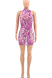 Violet Women Sexy Net Yarn Sleeveless Mini Dress PY817-2