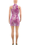 Violet Women Sexy Net Yarn Sleeveless Mini Dress PY817-2