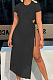 Black Net Yarn Perspective High Open Fork Sexy Dress DN8614-2