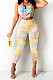 Yellow Color Women Ring Sexy Hollow Out PrintingBodycon Jumpsuits PY0830-2