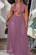 Purple Cute Chiffon Boot Tube Top Long Skirts Two Piece MTY6556-2