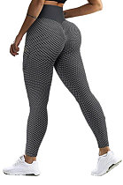 Honeycomb Jacquard Weave Yoga Lady High Waist Sport Carry Buttock Fitness Pants SFM0255