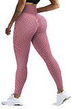 Honeycomb Jacquard Weave Yoga Lady High Waist Sport Carry Buttock Fitness Pants SFM0255