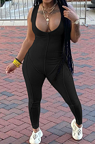 Black Sexy Casual Pit Bar Bodycon Jumpsuits MLL174-2