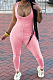 Pink Sexy Casual Pit Bar Bodycon Jumpsuits MLL174-3