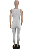 White Sexy Casual Pit Bar Bodycon Jumpsuits MLL174-1