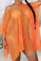 Orange Sexy Fashion Super Elastic Bug Tanlge Prevent Waste Their Beach Dress SMR10370-1