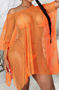 Orange Sexy Fashion Super Elastic Bug Tanlge Prevent Waste Their Beach Dress SMR10370-1