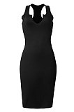 Black Women Trendy Pure Color Sexy Mini Dress MA6710-1