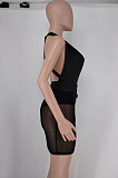 Black Euramerican Sexy Net Yarn Perspctive Slim Fitting Dress A8609-1