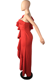 Red Fashion Sexy One Shoulder Slim Fitting The Dress Skirt QY5071-1
