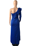 Blue Fashion Sexy One Shoulder Slim Fitting The Dress Skirt QY5071-2