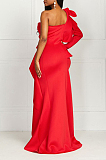 Red Fashion Sexy One Shoulder Slim Fitting The Dress Skirt QY5071-1