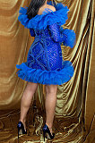 Bead Piece Pure Color Mid Waist Mini Dress YF9070