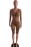 Leopard Print Fashion Sexy V Necl Bodycon Jumpsuits OMM1228