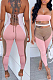 Pink Sexy Polyester Sleeveless Self Belted Backless Tube Jumpsuit BN9290-1