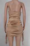 Champagne Gold Condole Belt Package Buttocks Dress X9312-7