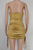 Champagne Gold Condole Belt Package Buttocks Dress X9312-7