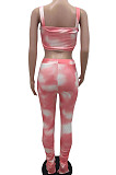 Pink Red Fashion Print Condole Belt Casual Sports Sets QC36227 