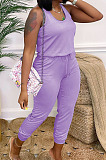Blue Fashion Casual Tank Wide Leg Jumpsuits OH8070-2