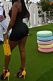 Black Women Sexy Pure Color Mid Waist Hip One Shoulder Mini Dress YM207-4