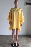 Yellow Sexy Casual Loose Flutter Dress C1031