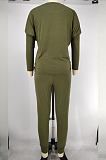 Navy Blue Pure Color Long Sleeve T Shirt Long Pants Casual Sports Sets X9320-6