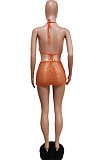 Neon Green Halter Neck Strapless Backless Mesh Beachwear Bikini Sets F88376-3