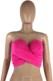Pink Strapless Bandage Halter Neck Crop Tops Variety Style LMM8262-3