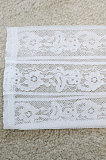 White Pure Color Lace Mesh Spaghetti High Waist Long Sleeve Midi Dress YF9127-1