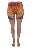 As Shown Summer Print Mid Waist Hot Pants Beach Shorts ZDD31156