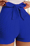 Sky Blue Yoga Tight Back Bowknot Hip Raising Shorts XHP0268-2