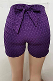 Purple Yoga Tight Back Bowknot Hip Raising Shorts XHP0268-3